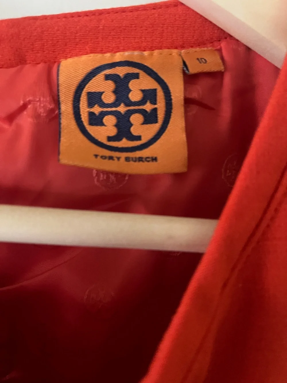 Tory Burch Sleeveless Orange Sheath Dress Size 10
